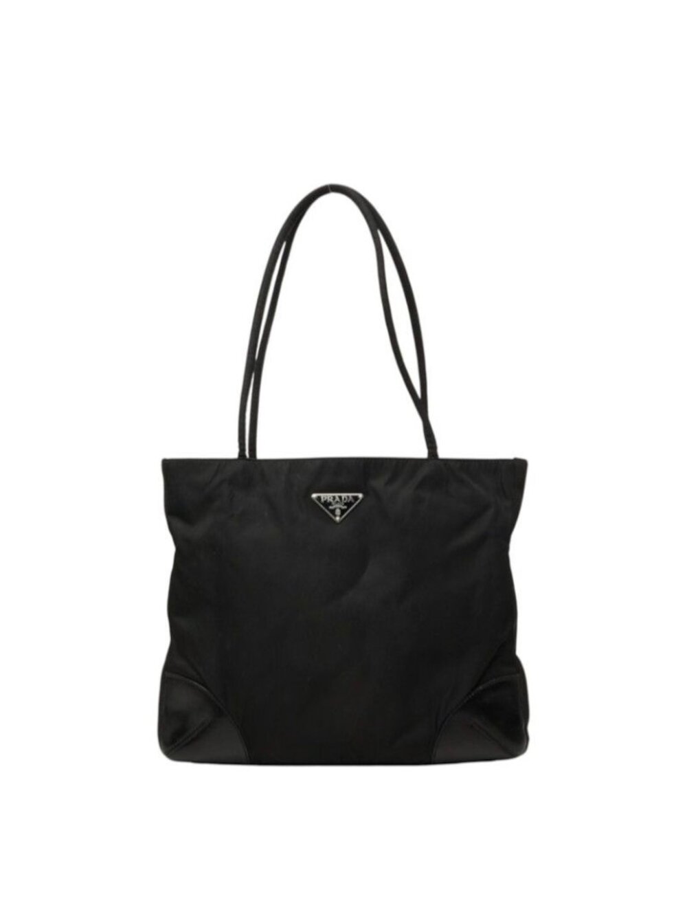 Prada Tote Shoulder Bag Black Nylon Leather